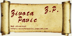 Života Pavić vizit kartica